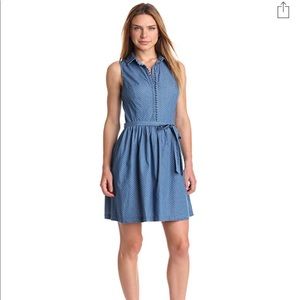 Kensie Chambray Dot Dress